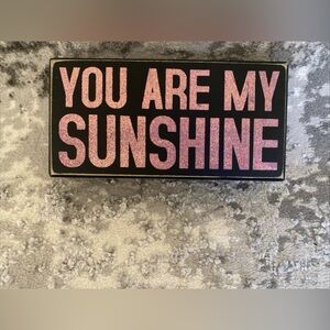 "You Are My Sunshine" Pink Glitter Wall Plaque - Home Accents